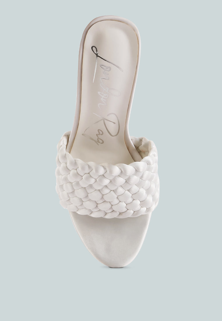 Lust Look Braided Satin Block Sandals - Tigbul's Variety Fashion Shop