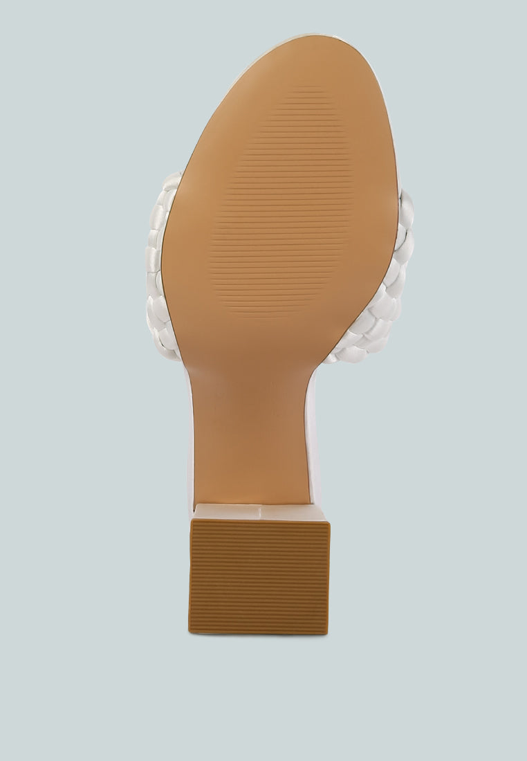 Lust Look Braided Satin Block Sandals - Tigbul's Variety Fashion Shop
