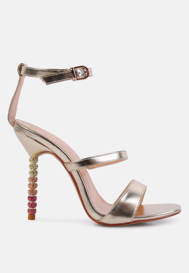 Lawsuit Rhinestone Ball Heel Satin Sandals - Tigbul's Variety Fashion Shop