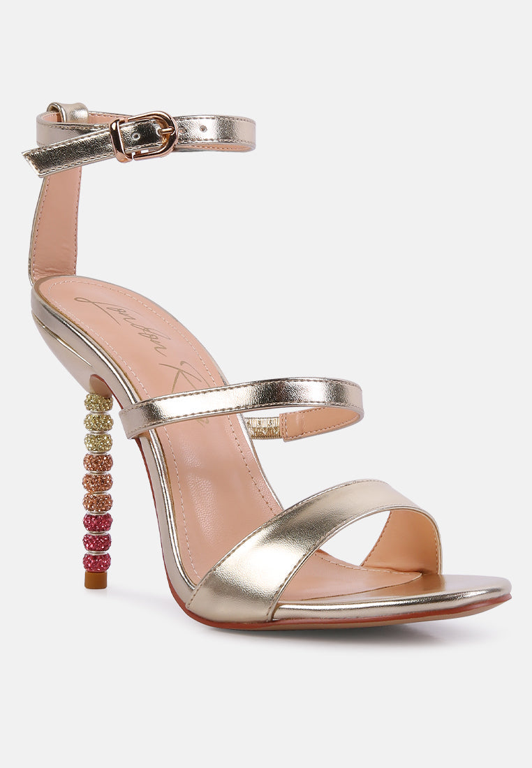 Lawsuit Rhinestone Ball Heel Satin Sandals - Tigbul's Variety Fashion Shop
