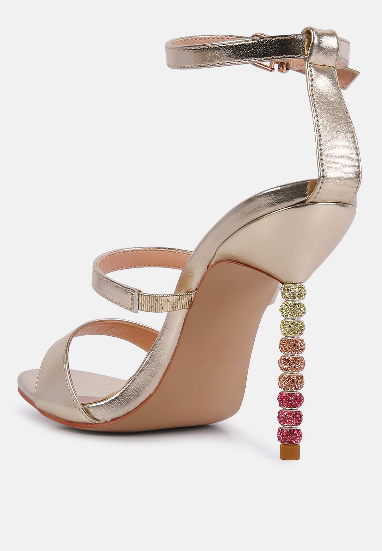 Lawsuit Rhinestone Ball Heel Satin Sandals - Tigbul's Variety Fashion Shop