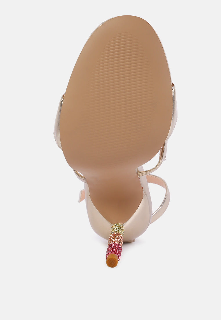 Lawsuit Rhinestone Ball Heel Satin Sandals - Tigbul's Variety Fashion Shop