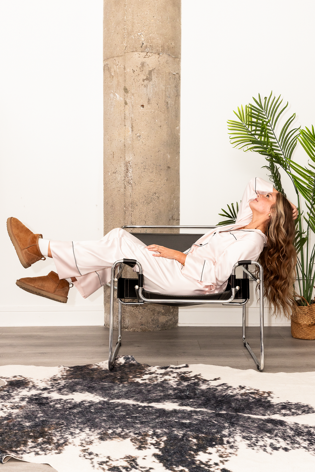 Soft Pink with Black Trim Pajama Pants Set - Tigbul's Variety Fashion Shop
