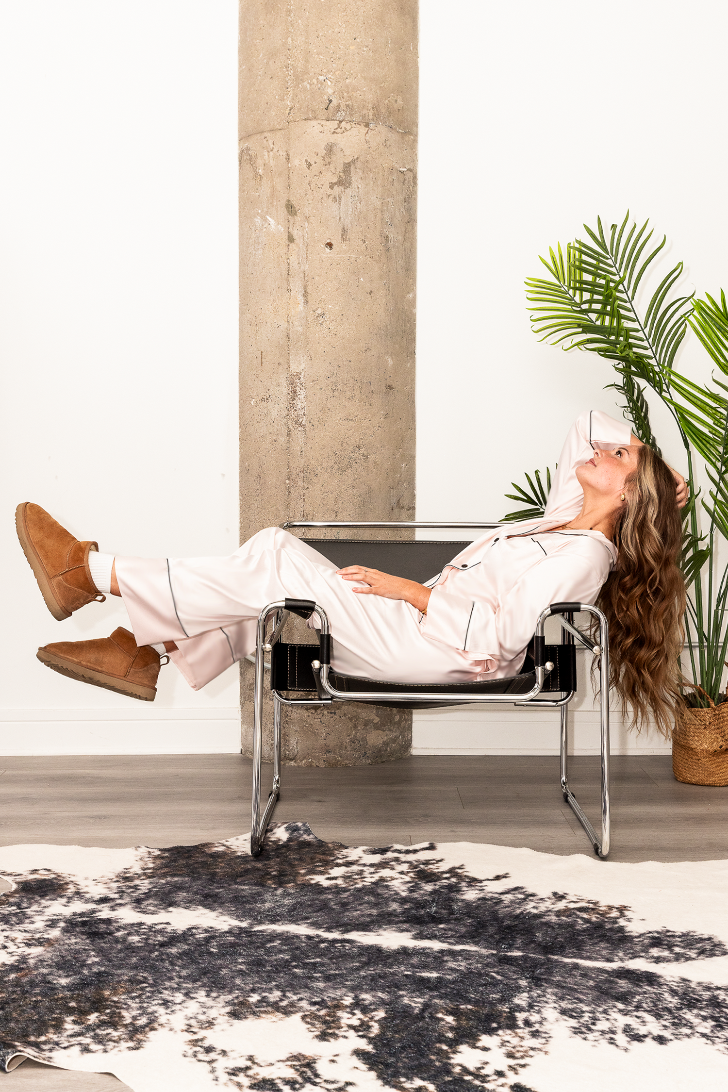 Soft Pink with Black Trim Pajama Pants Set - Tigbul's Variety Fashion Shop