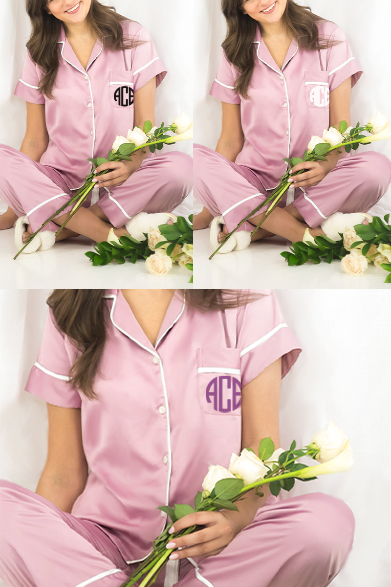 Light Purple Ribbon Pajamas Pants Set - Tigbul's Variety Fashion Shop
