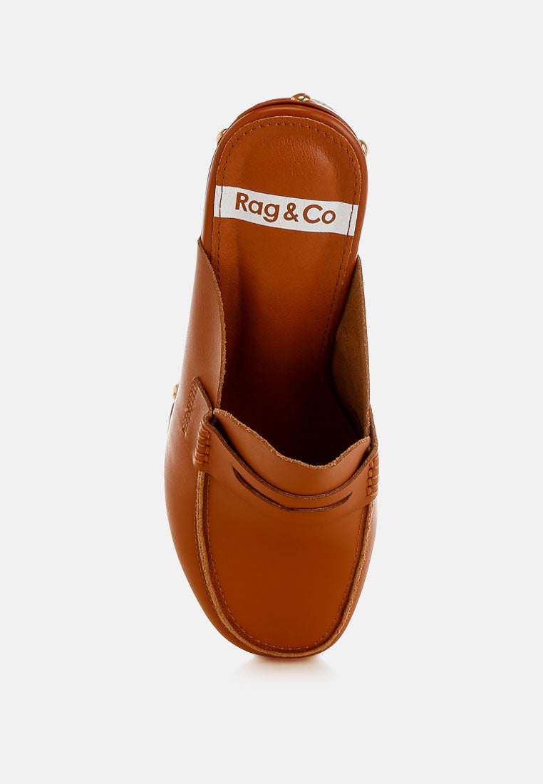 Lyrac Recycled Leather Platform Clogs - Tigbul's Variety Fashion Shop