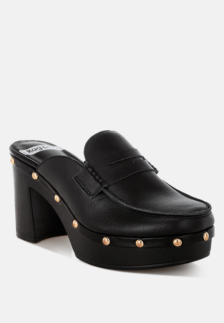 Lyrac Recycled Leather Platform Clogs - Tigbul's Variety Fashion Shop