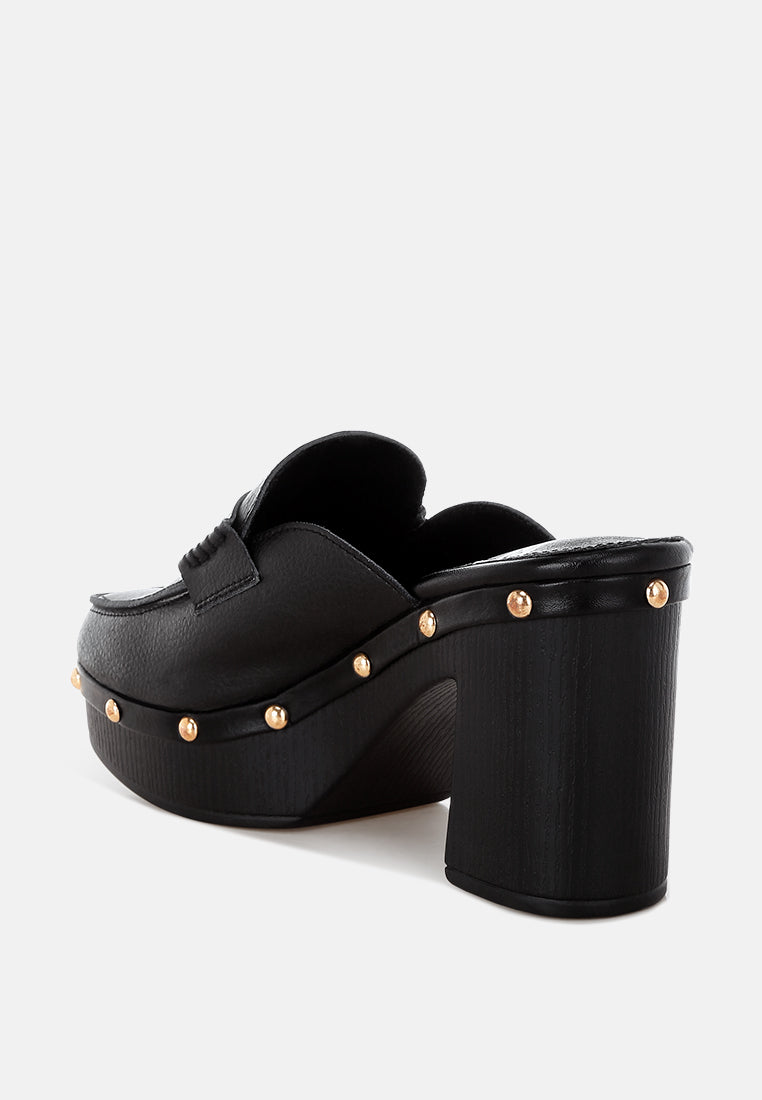Lyrac Recycled Leather Platform Clogs - Tigbul's Variety Fashion Shop