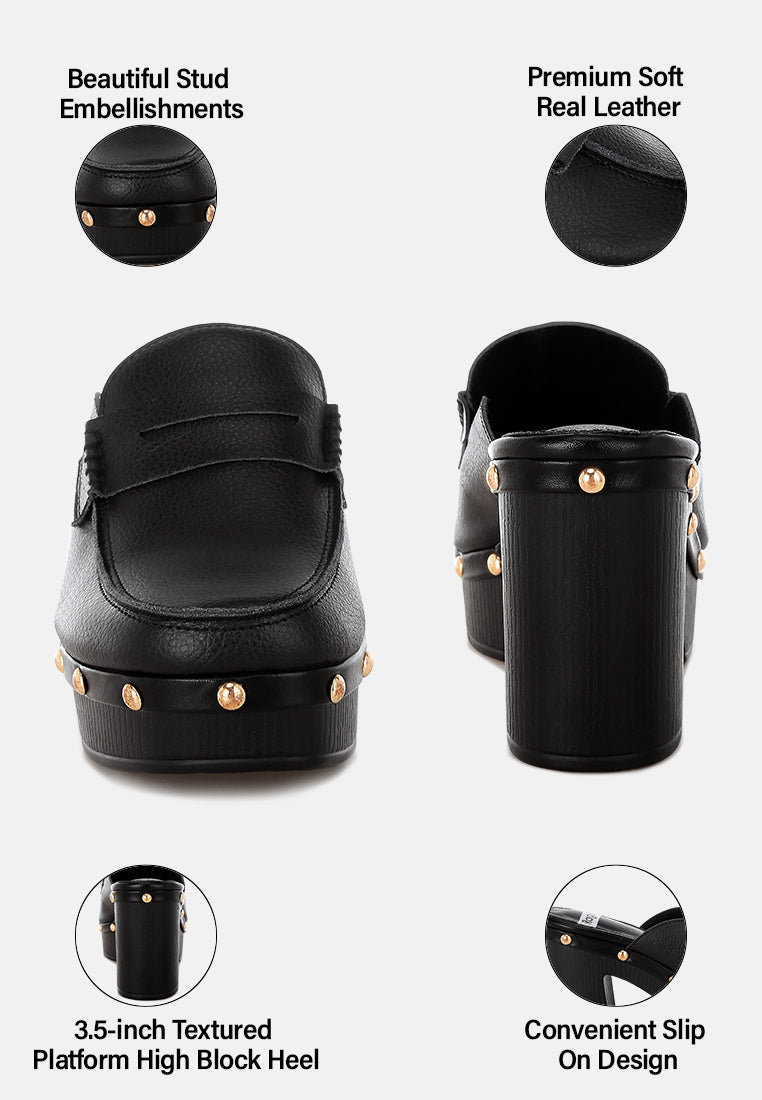 Lyrac Recycled Leather Platform Clogs - Tigbul's Variety Fashion Shop