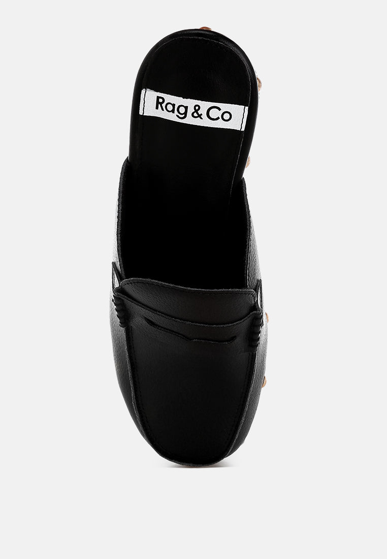 Lyrac Recycled Leather Platform Clogs - Tigbul's Variety Fashion Shop