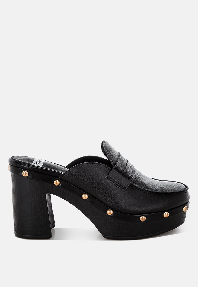 Lyrac Recycled Leather Platform Clogs - Tigbul's Variety Fashion Shop