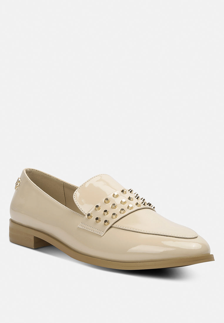 Meanbabe Semicasual Stud Detail Patent Loafers - Tigbul's Variety Fashion Shop