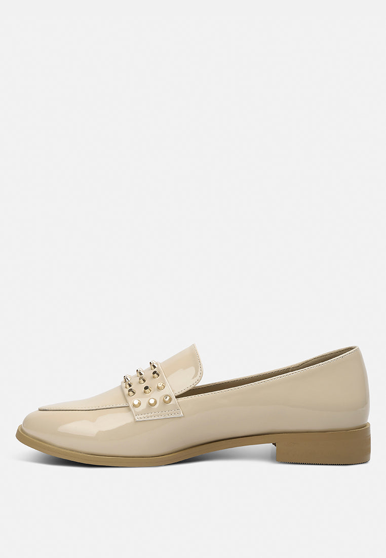Meanbabe Semicasual Stud Detail Patent Loafers - Tigbul's Variety Fashion Shop