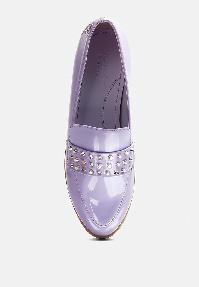 Meanbabe Semicasual Stud Detail Patent Loafers - Tigbul's Variety Fashion Shop