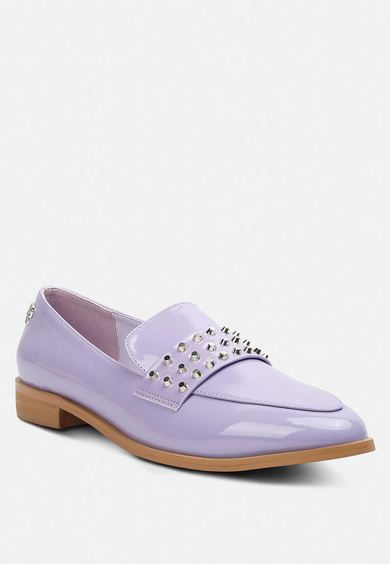 Meanbabe Semicasual Stud Detail Patent Loafers - Tigbul's Variety Fashion Shop