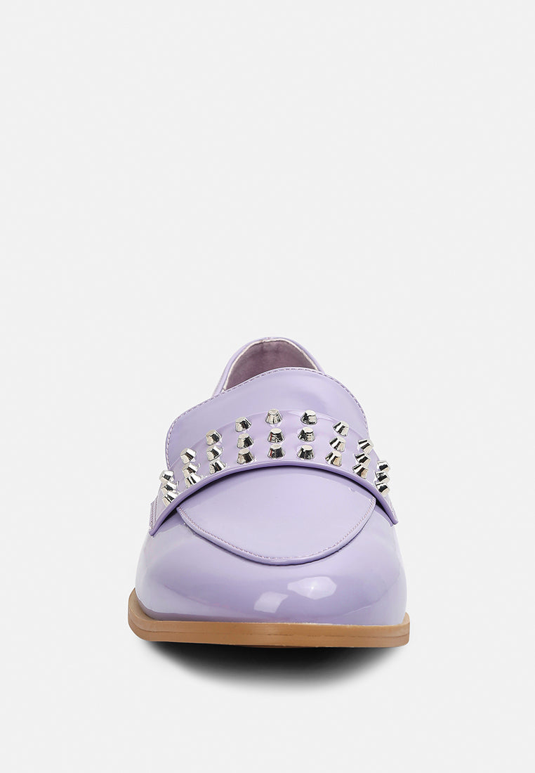 Meanbabe Semicasual Stud Detail Patent Loafers - Tigbul's Variety Fashion Shop