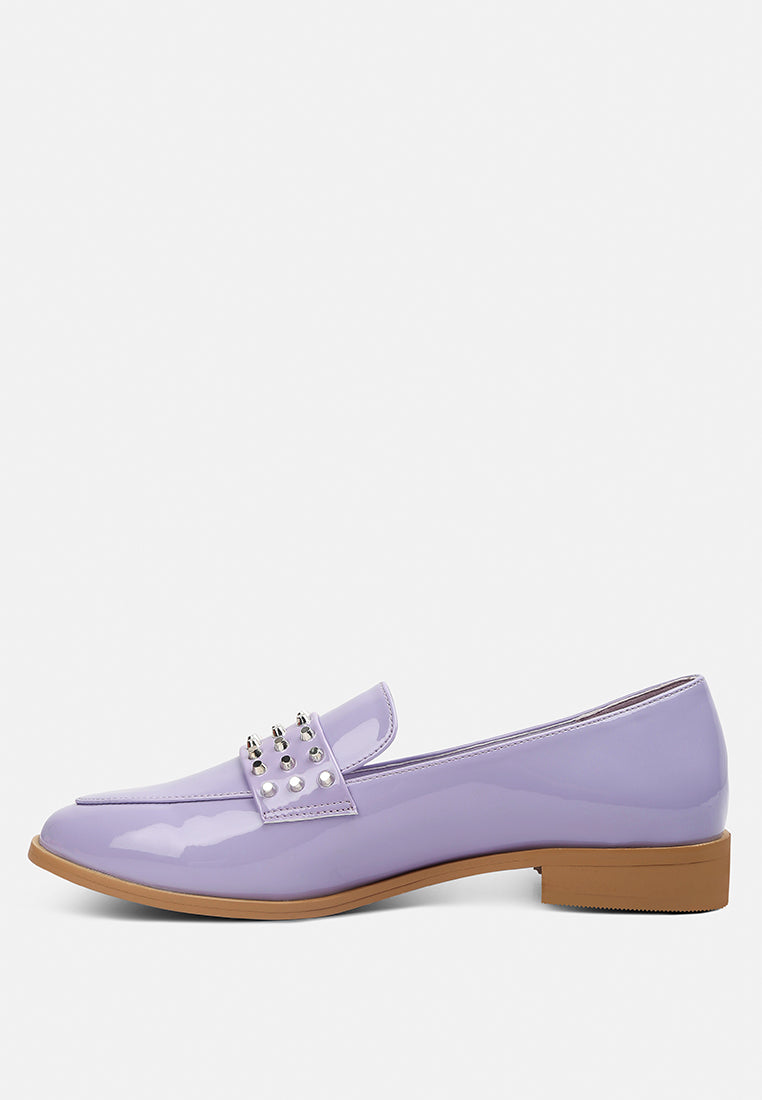 Meanbabe Semicasual Stud Detail Patent Loafers - Tigbul's Variety Fashion Shop