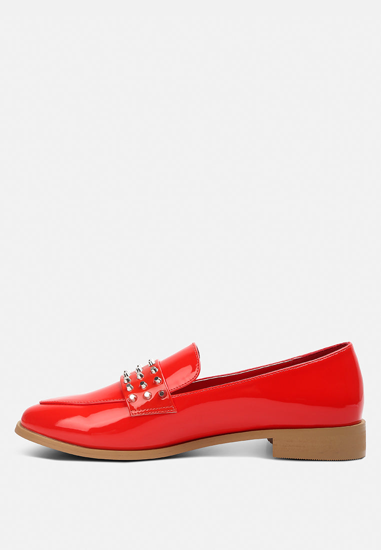 Meanbabe Semicasual Stud Detail Patent Loafers - Tigbul's Variety Fashion Shop