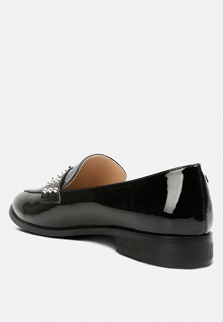 Meanbabe Semicasual Stud Detail Patent Loafers - Tigbul's Variety Fashion Shop