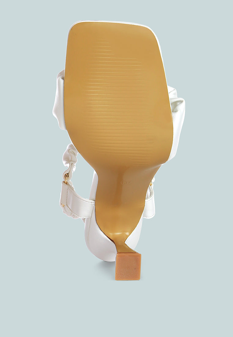 Merker Ruched Spool Heel Casual Sandals - Tigbul's Variety Fashion Shop