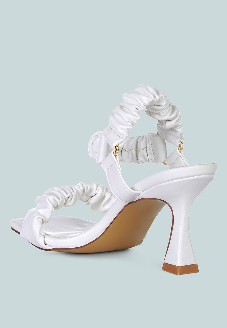 Merker Ruched Spool Heel Casual Sandals - Tigbul's Variety Fashion Shop