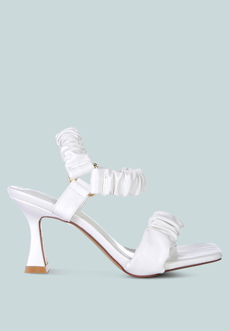 Merker Ruched Spool Heel Casual Sandals - Tigbul's Variety Fashion Shop