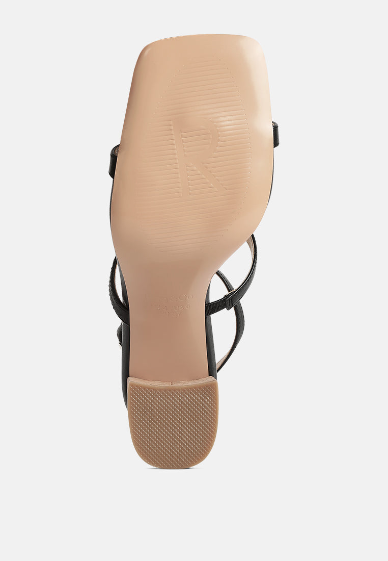 Mirabella Open Square Toe Block Heel Sandals - Tigbul's Variety Fashion Shop