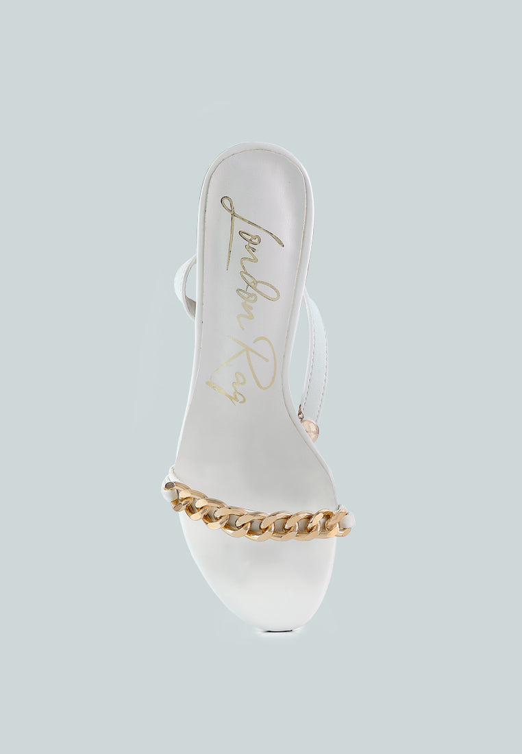 Mooning Metal Chain Strap Stiletto Sandals - Tigbul's Variety Fashion Shop