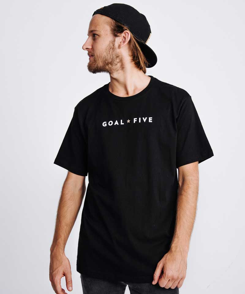 Goal Five Men's Black Cotton T-Shirt - Tigbul's Variety Fashion Shop