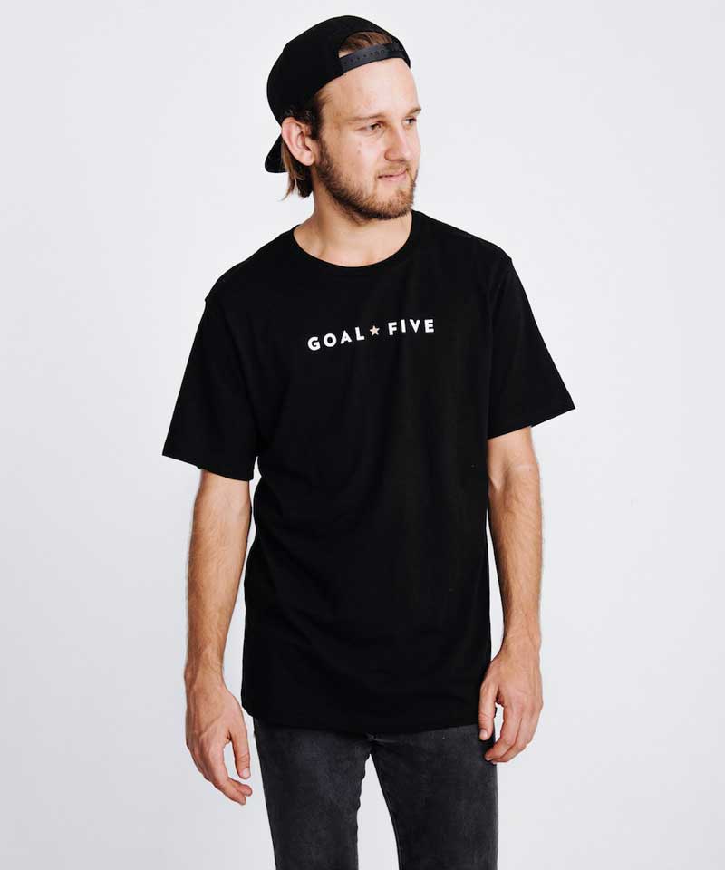Goal Five Men's Black Cotton T-Shirt - Tigbul's Variety Fashion Shop