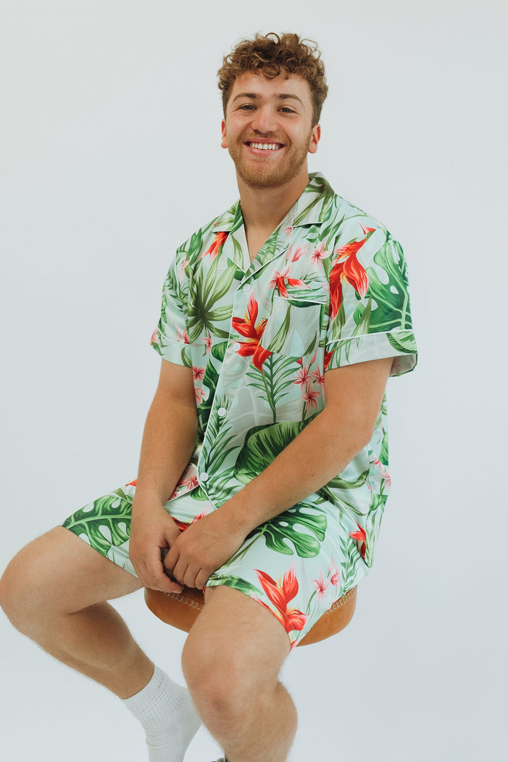 Men's Mint Tropical Pajama set - Tigbul's Variety Fashion Shop
