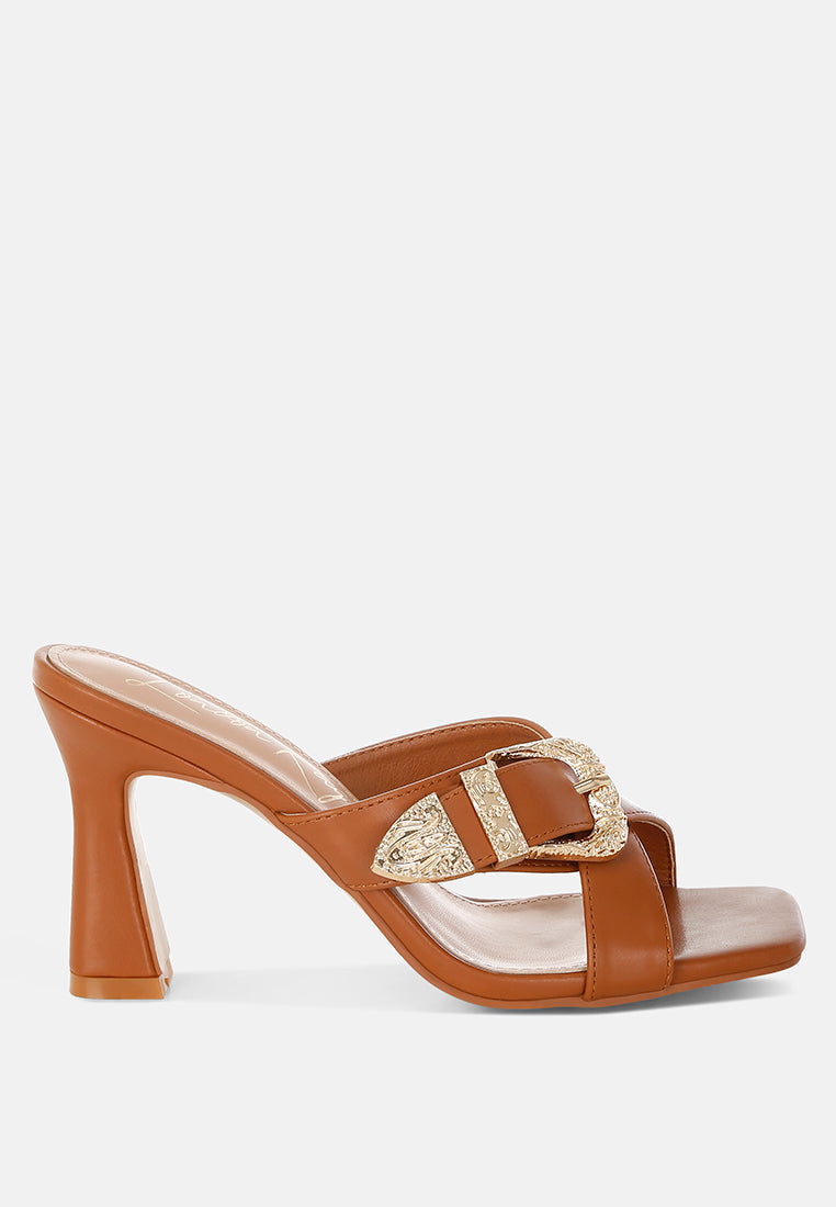 Mohaya Engraved Metallic Buckle Sandals-0