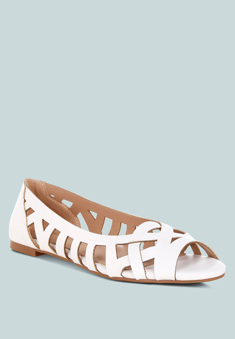 Moira Woven Peep Toe Flats
