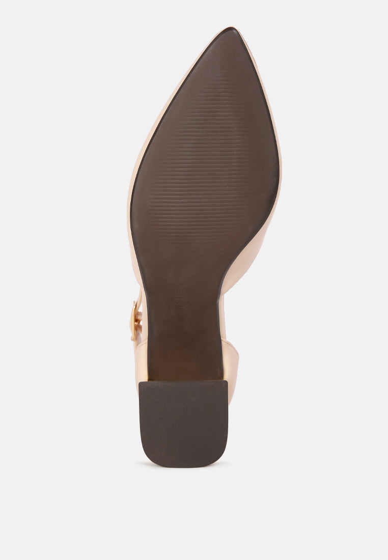 Myla Faux Leather Metallic Sling Heeled Sandals - Tigbul's Variety Fashion Shop