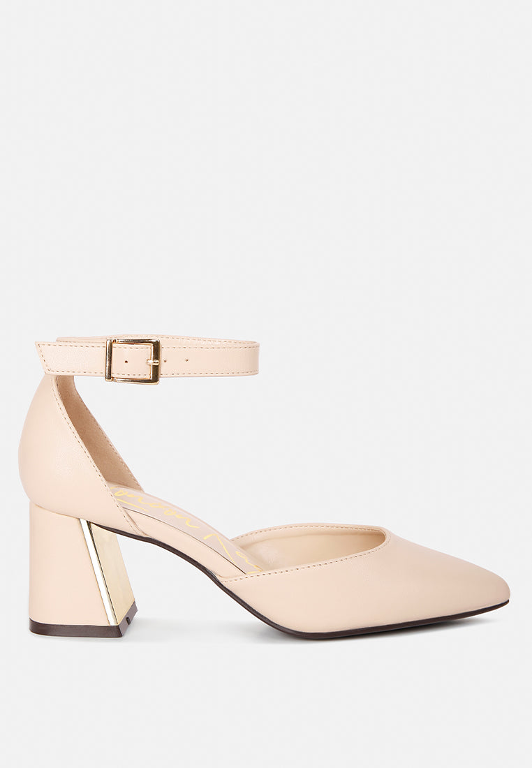 Myla Faux Leather Metallic Sling Heeled Sandals - Tigbul's Variety Fashion Shop