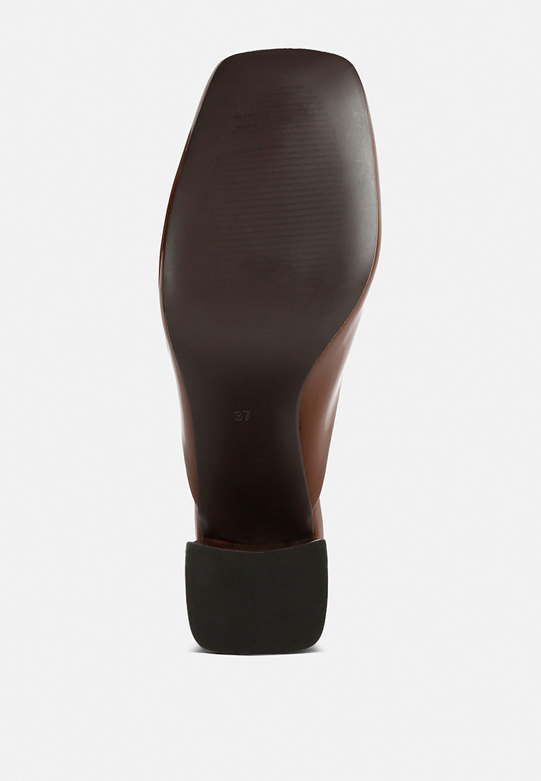 Neoplast Patent Pu Block Heeled Mules - Tigbul's Variety Fashion Shop