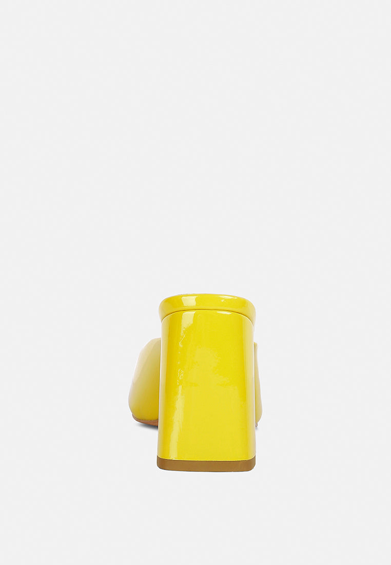 Neoplast Patent Pu Block Heeled Mules - Tigbul's Variety Fashion Shop