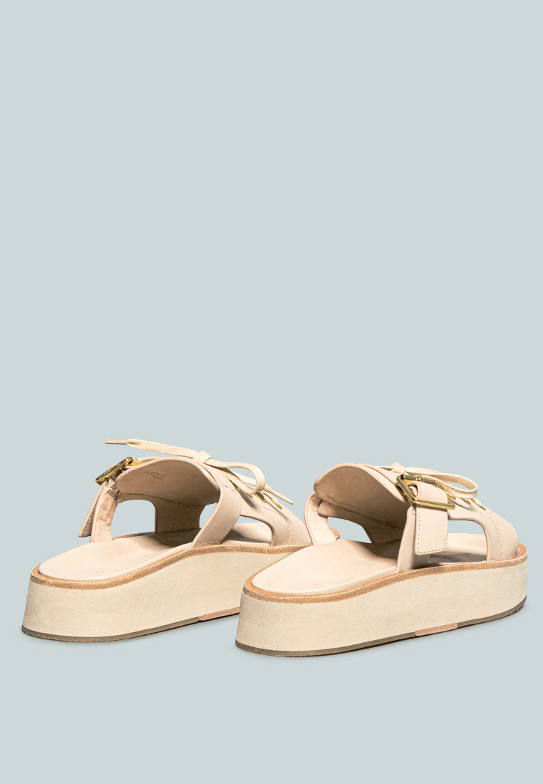 Patton Cut Out Buckled Platform Sandals - Tigbul's Variety Fashion Shop