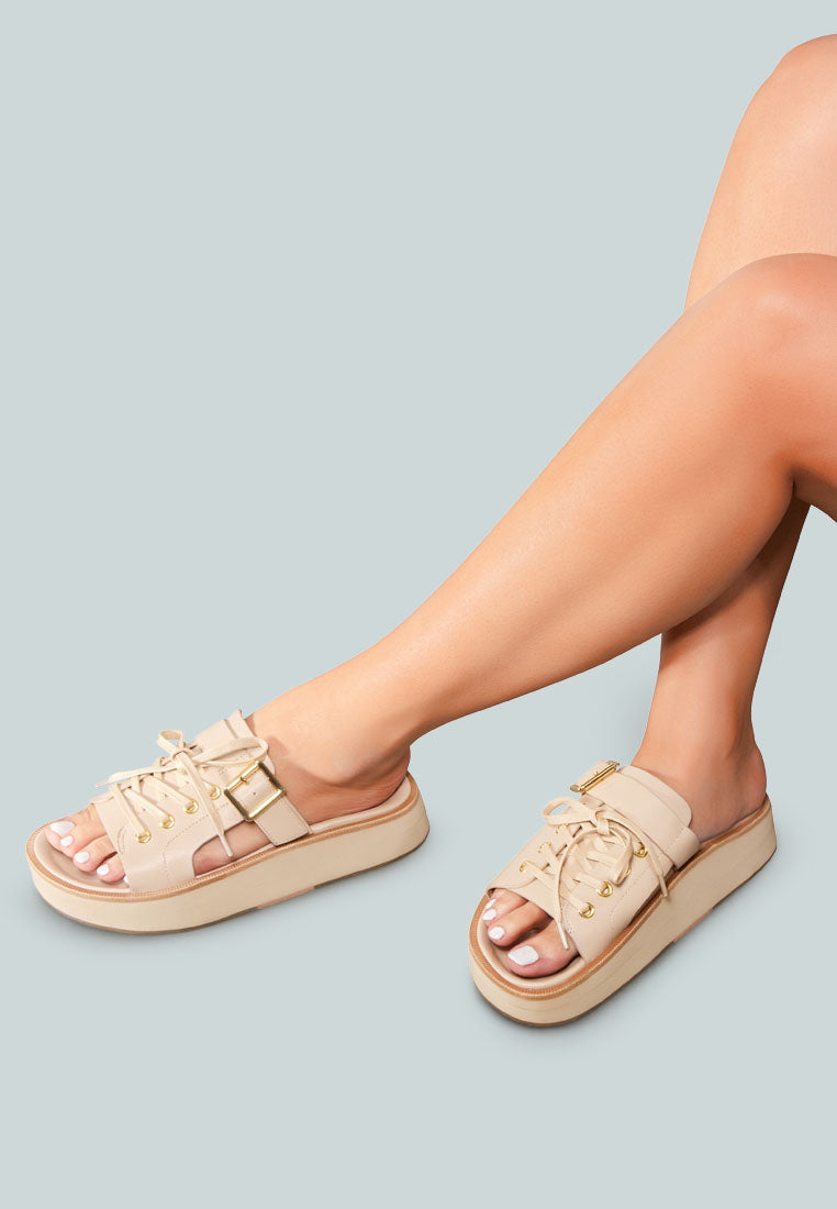 Patton Cut Out Buckled Platform Sandals - Tigbul's Variety Fashion Shop
