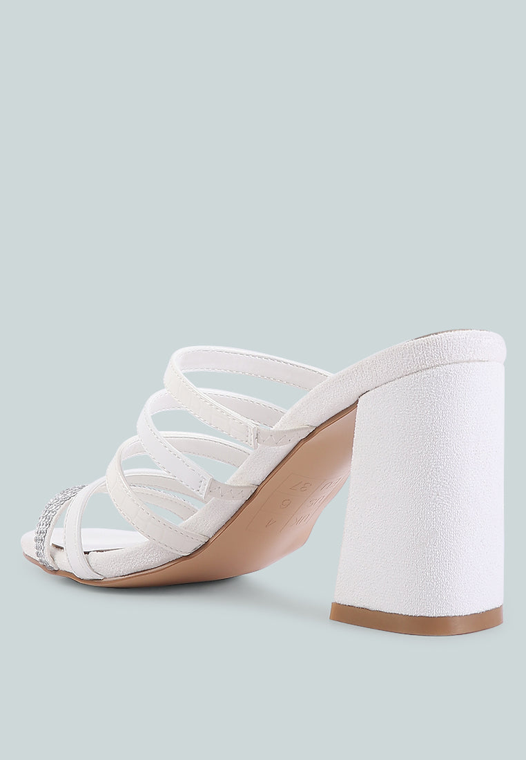 Peaches Strapped Rhinestone Embellished Sandals - Tigbul's Variety Fashion Shop