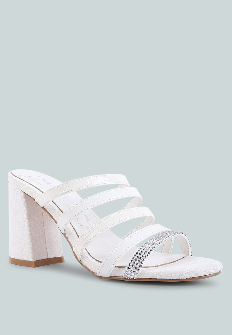 Peaches Strapped Rhinestone Embellished Sandals - Tigbul's Variety Fashion Shop