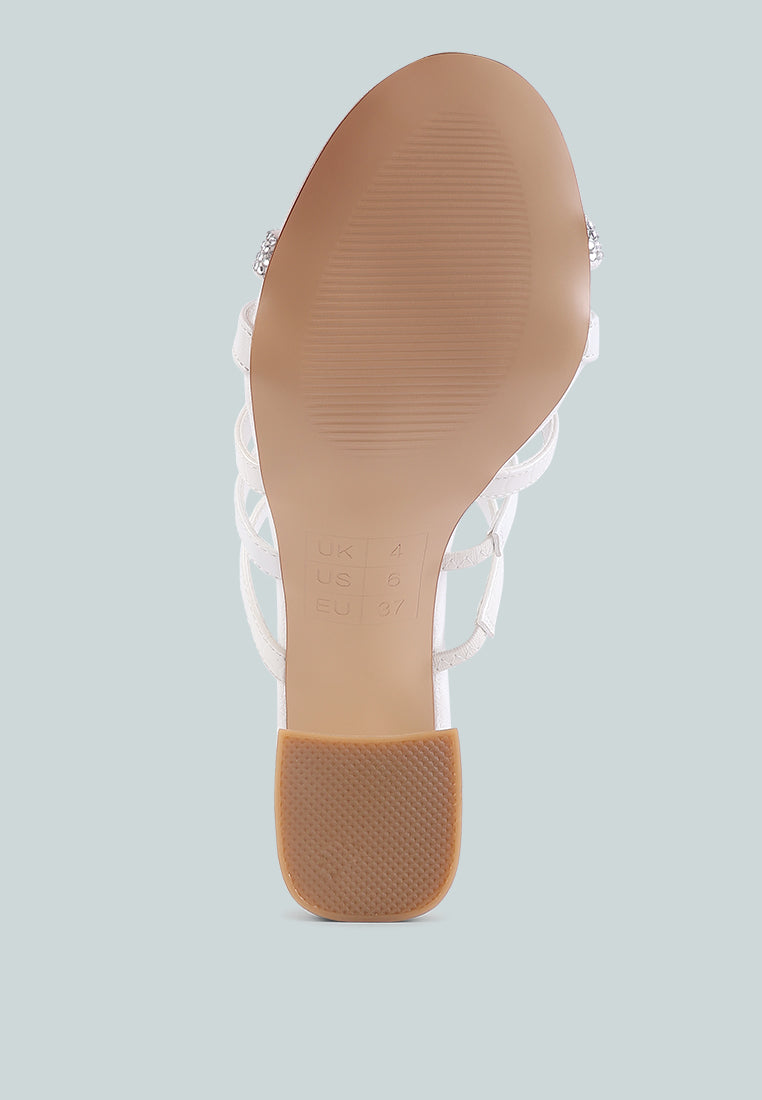 Peaches Strapped Rhinestone Embellished Sandals - Tigbul's Variety Fashion Shop