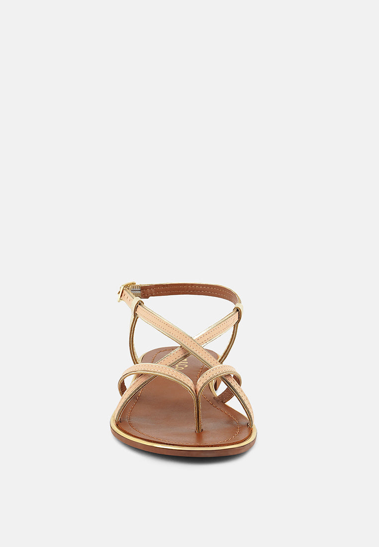 Pheobe Strappy Flat Sandals - Tigbul's Variety Fashion Shop