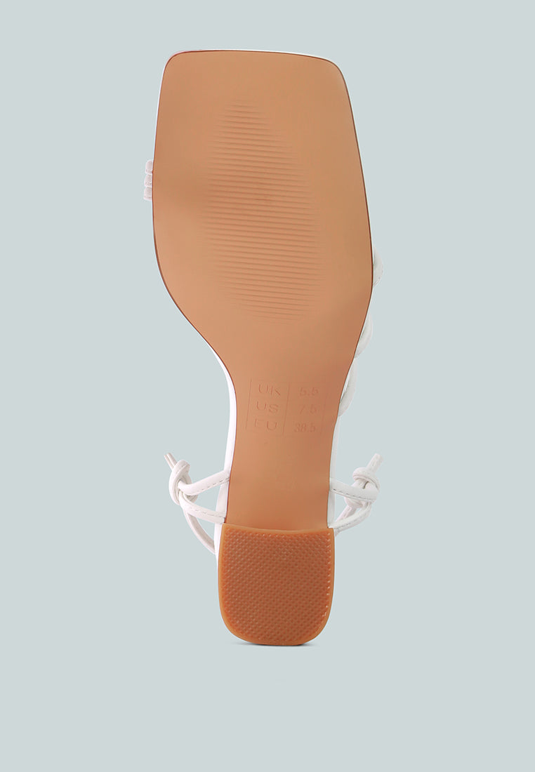 Piri Toe Ring Tie Up Block Sandals - Tigbul's Variety Fashion Shop