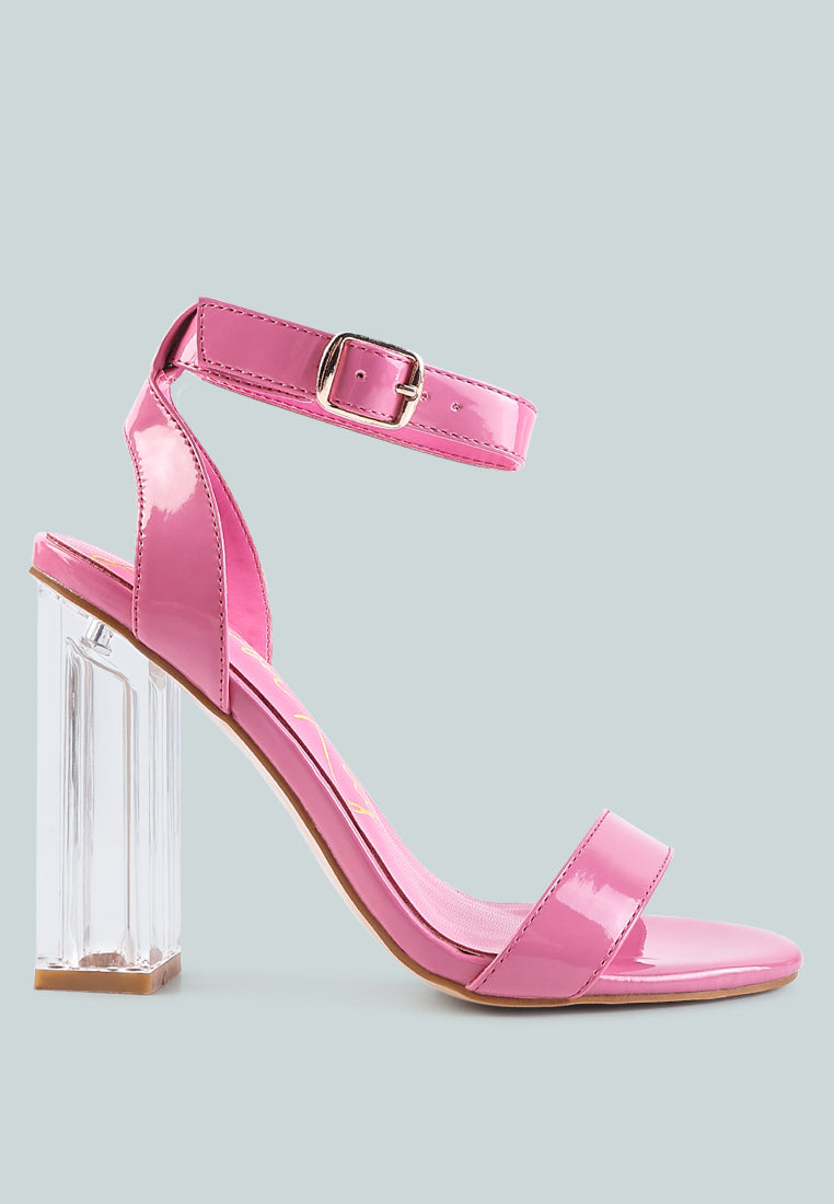 Poloma Clear Block Heel Party Sandals - Tigbul's Variety Fashion Shop