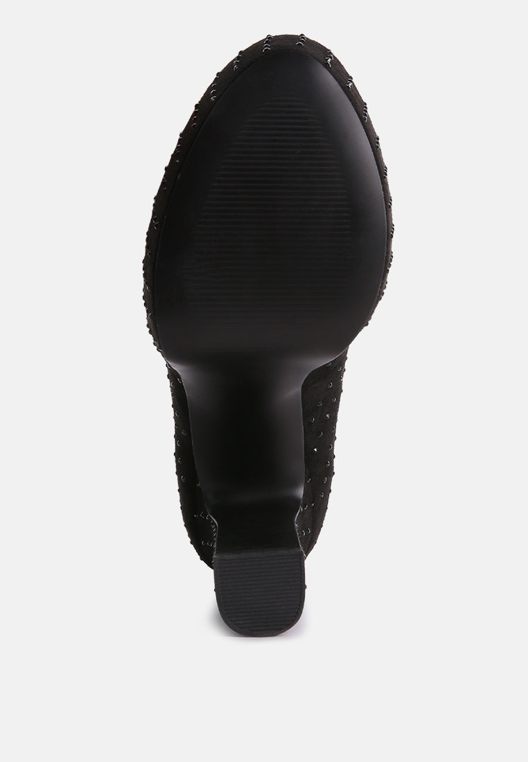 Poppins Glinting Platform High Pumps - Tigbul's Variety Fashion Shop