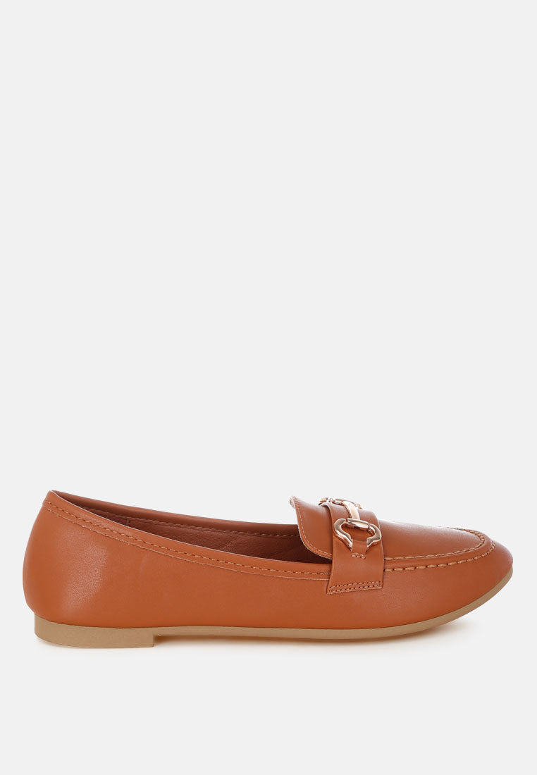 Pingle Horsebit Faux Leather Loafers - Tigbul's Variety Fashion Shop