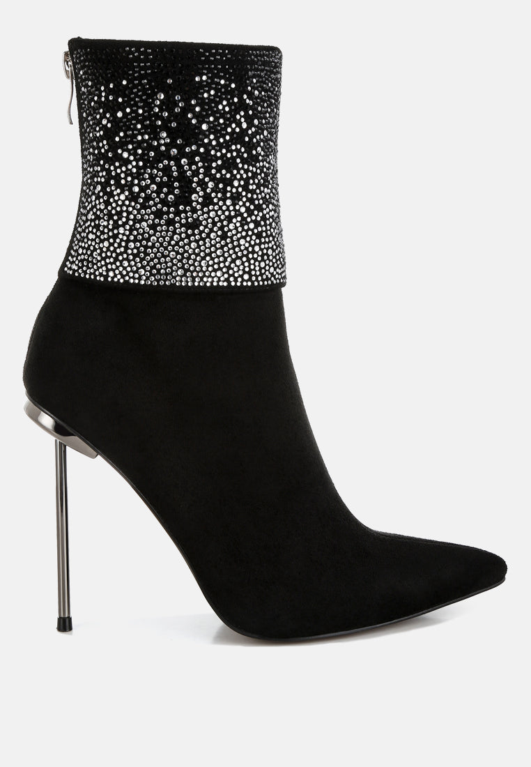 Podstar Rhinestones Embellished Foldover Boots - Tigbul's Variety Fashion Shop