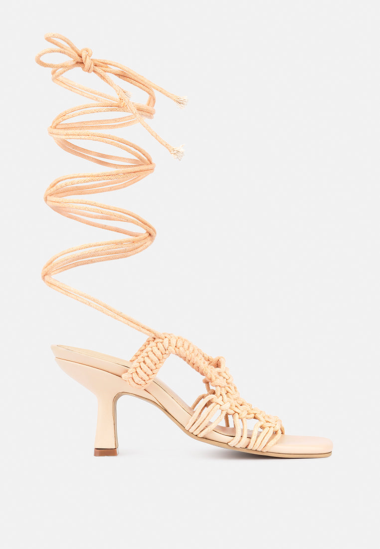 Beroe Braided Handcrafted Lace Up Sandal - Tigbul's Variety Fashion Shop