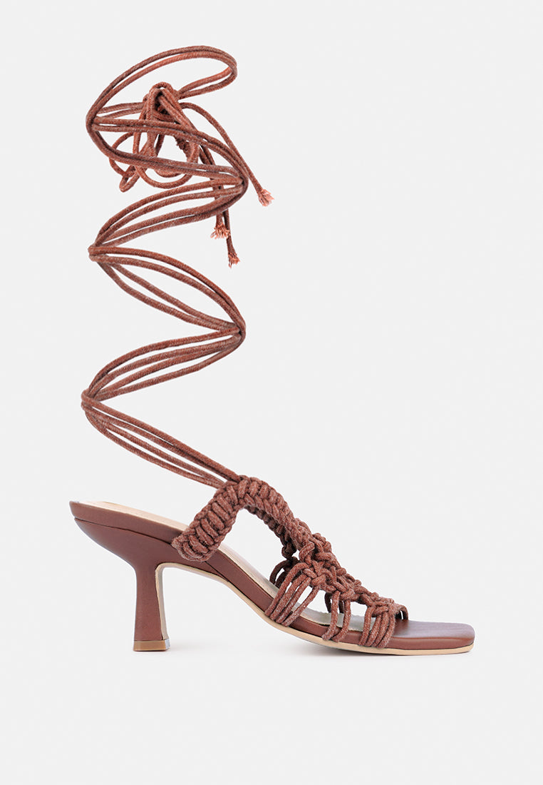 Beroe Braided Handcrafted Lace Up Sandal - Tigbul's Variety Fashion Shop